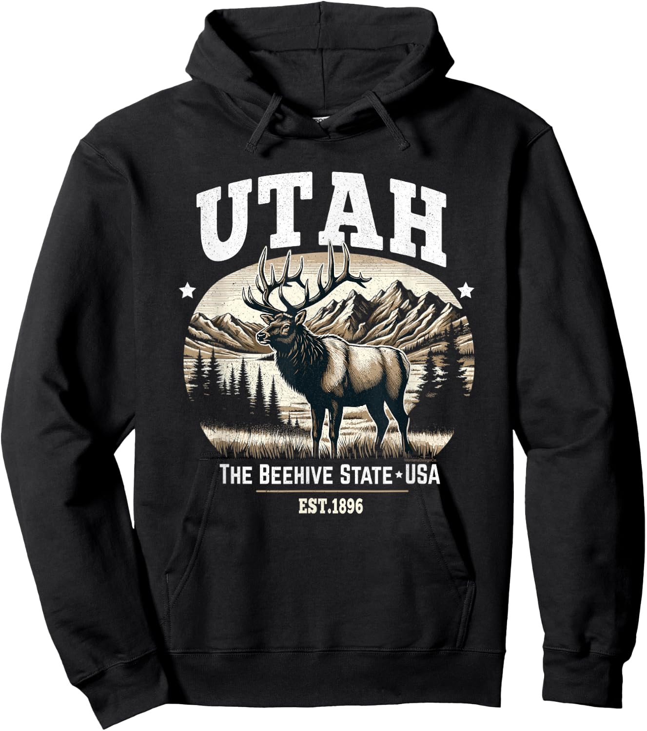 Utah Rocky Mountain Elk, The Beehive State Hoodie - Hoodie | Black