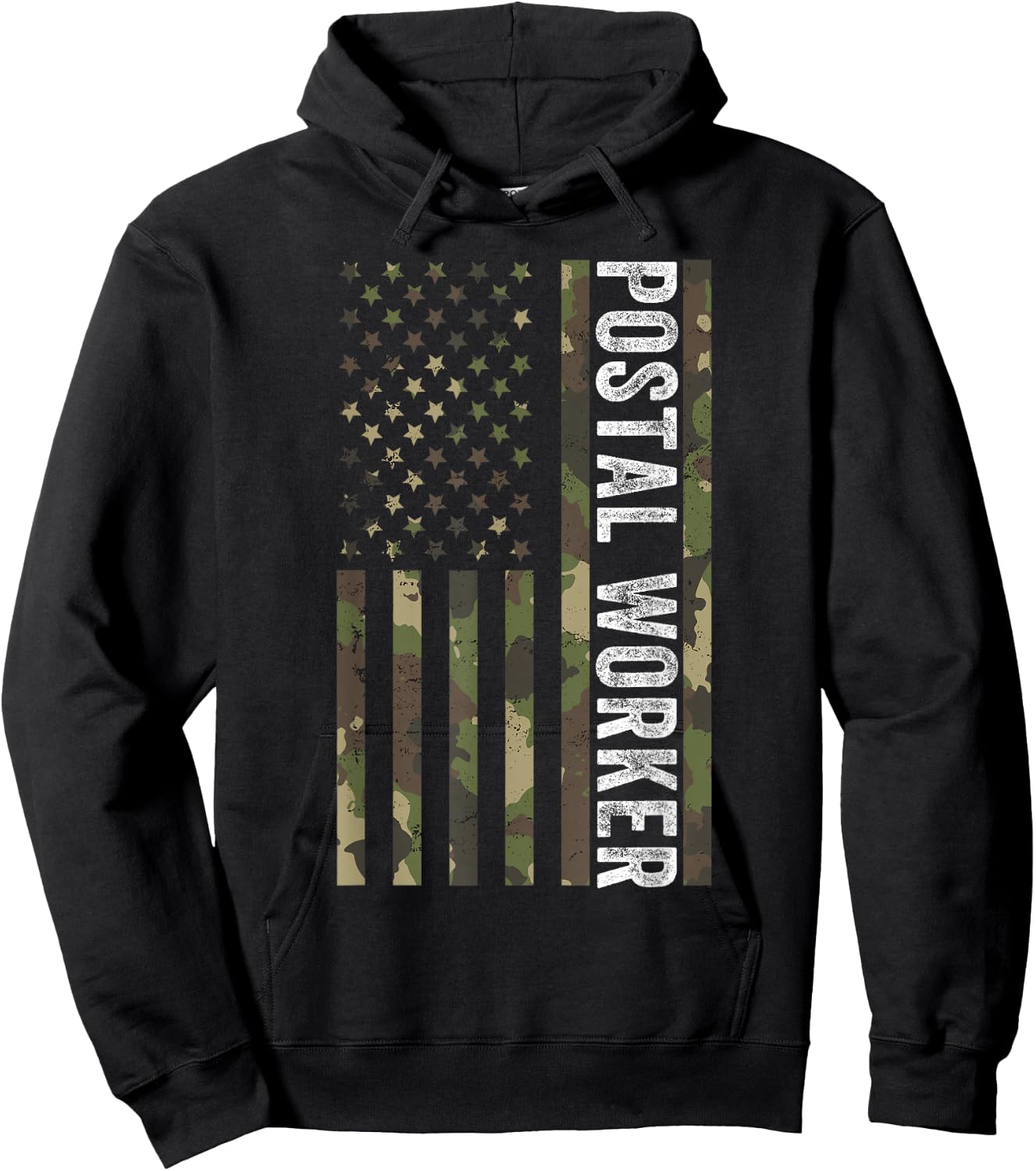 Postal Worker Camouflage American Flag US Postal Service Men Hoodie - Hoodie | Black