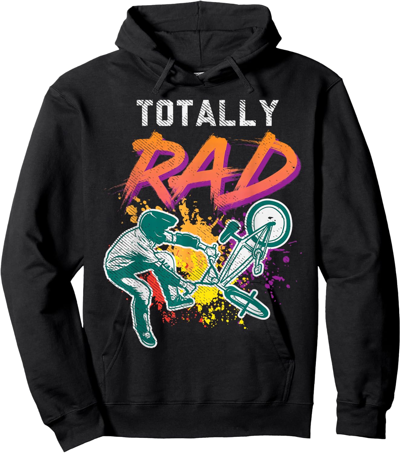 Totally Rad 80s Bmx Bike Vintage Racing Biking Cycling Gift Hoodie - Hoodie | Black