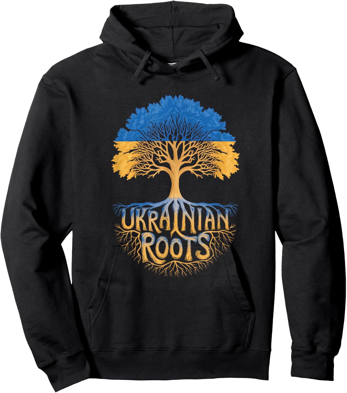 Ukrainian Roots - Ukraine Flag Colors Family Tree Souvenir Hoodie - Hoodie | Black