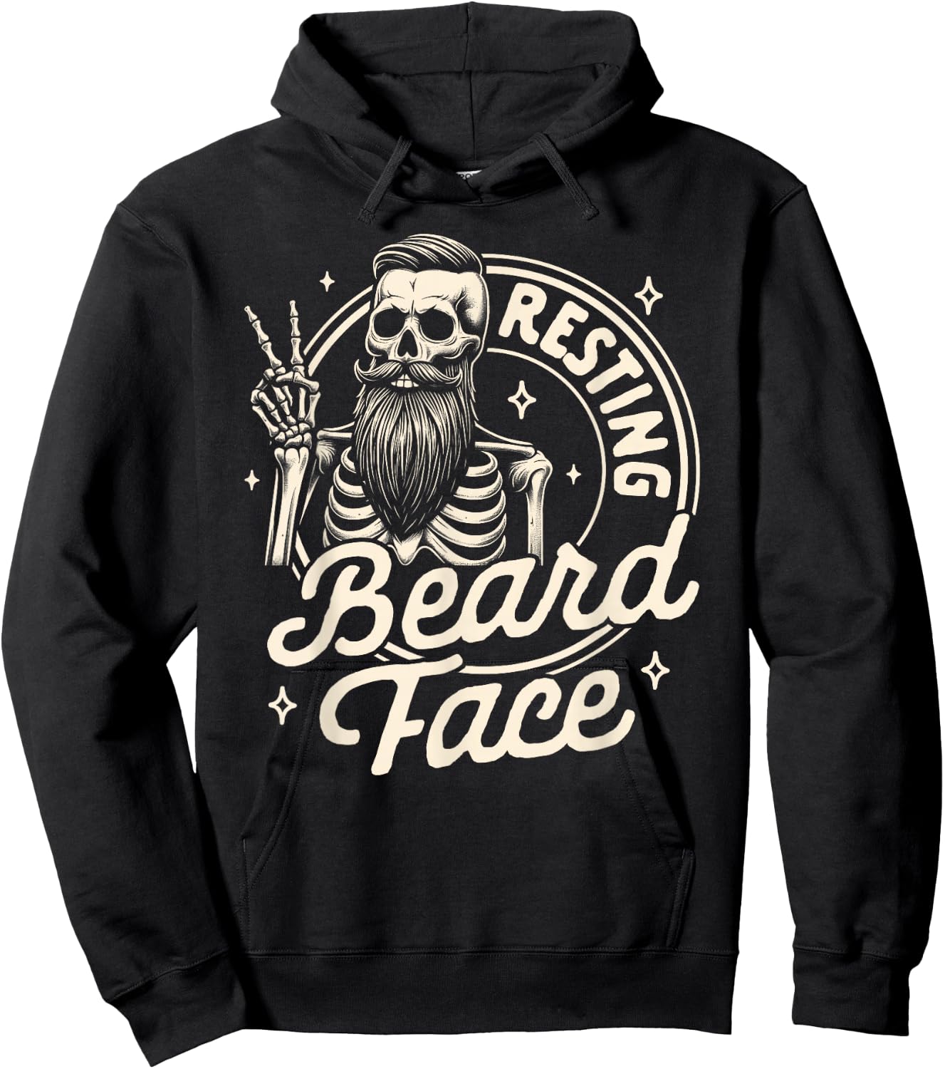 Bearded Dad Daddy Papa Father’s Day Resting Beard Face Hoodie - Hoodie | Black