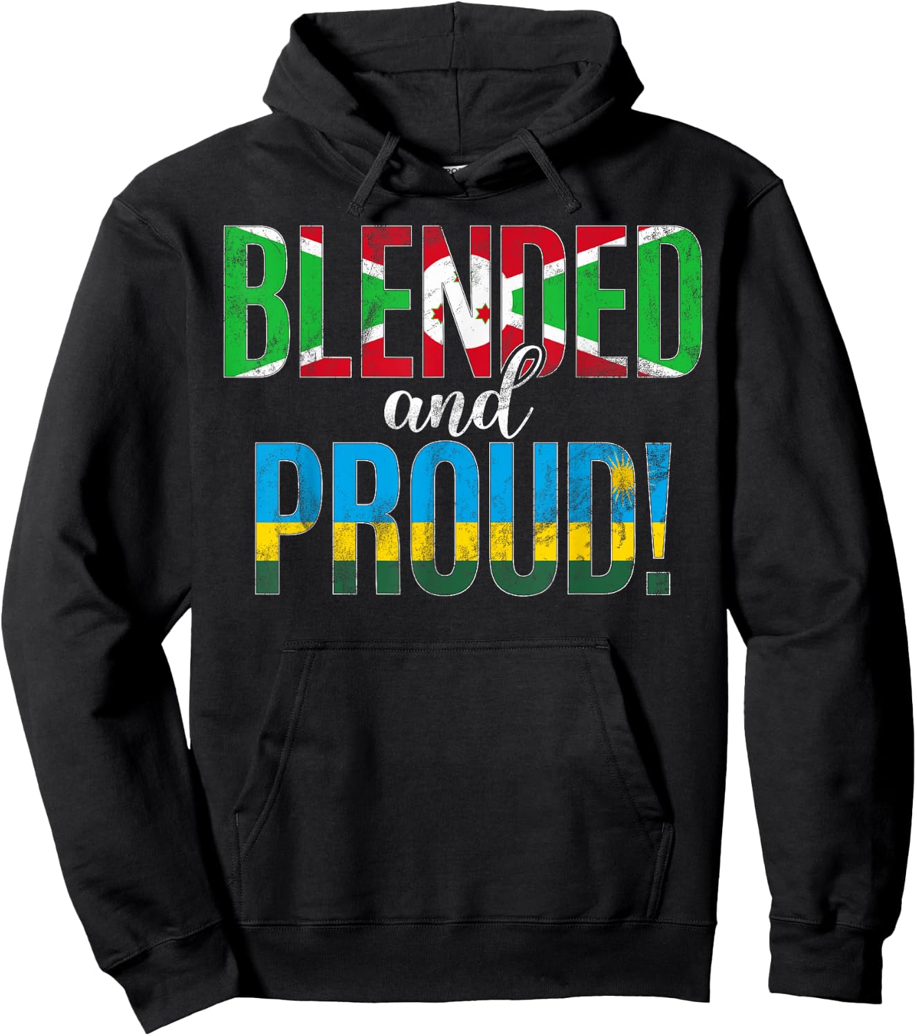 Nationalité mixte et fière moitié burundaise moitié rwandaise Hoodie - Hoodie | Black