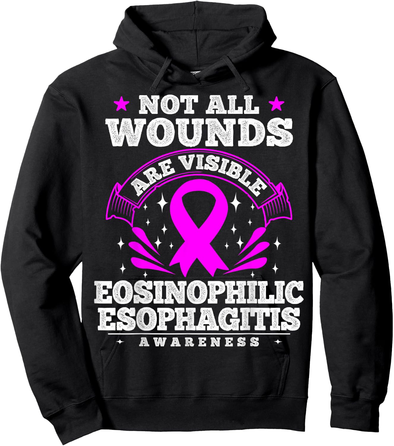 Not All Wounds Are Visible EOE Awareness Ribbon Hoodie - Hoodie | Black