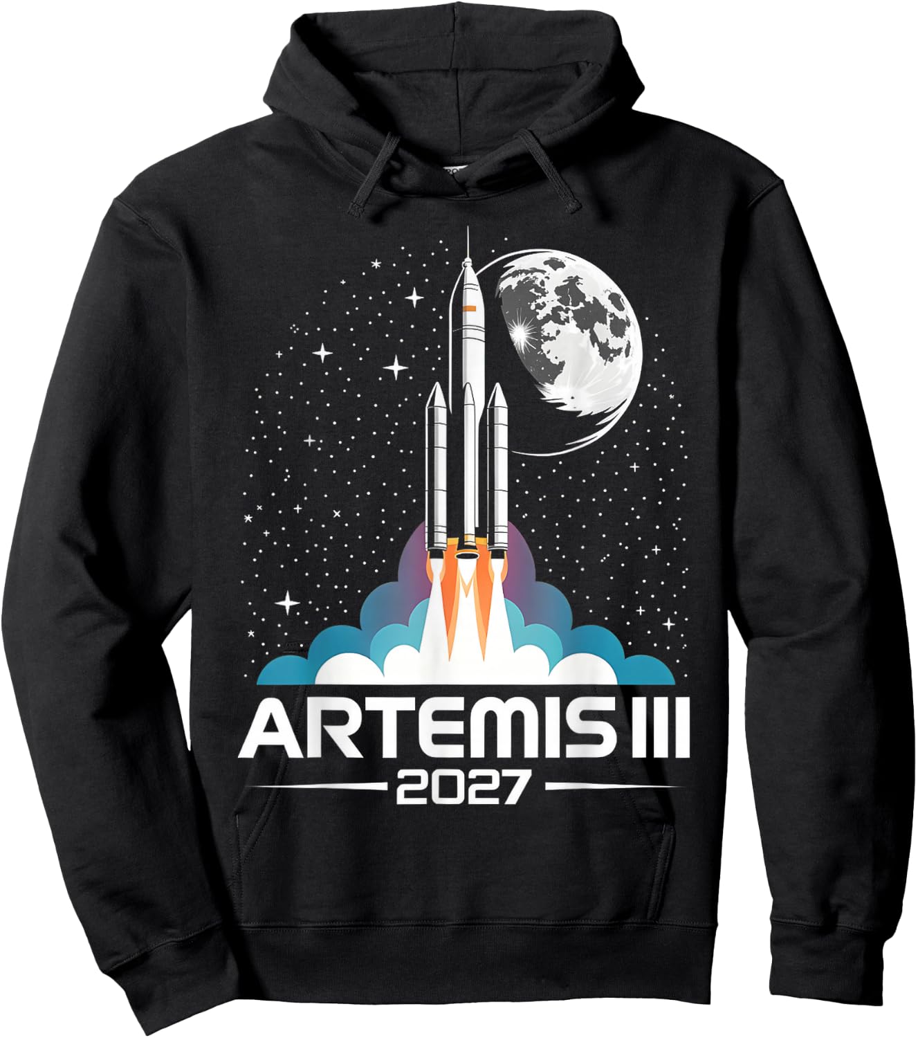 Artemis III 3 2027 Retro Space Earth Low Orbit Hoodie - Hoodie | Black