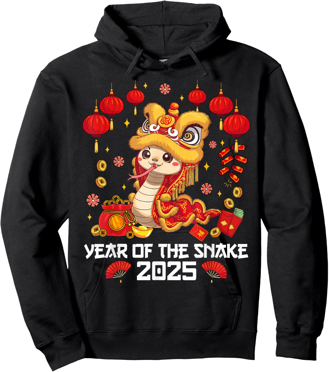 Chinese Lunnar New Year Snake The Year of The Snake 2025 Hoodie - Hoodie | Black