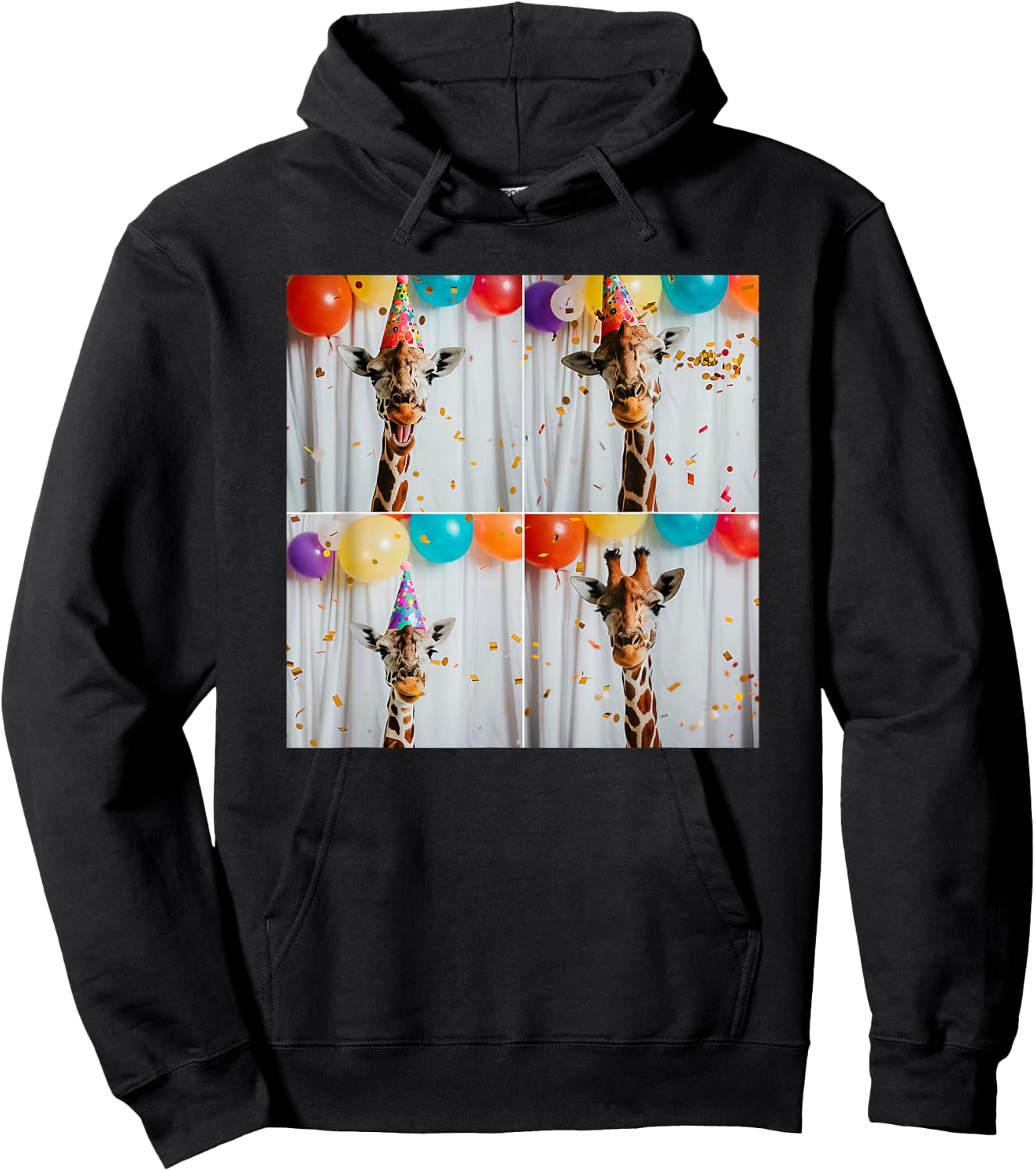 Safari Animal Giraffe Birthday Hoodie - Hoodie | Black