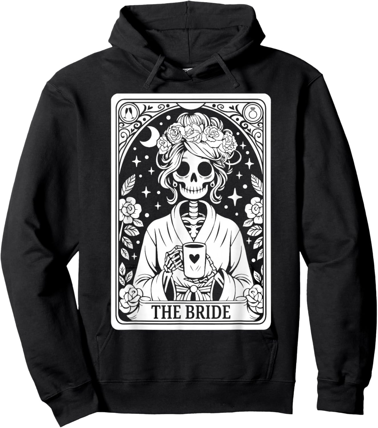 The Bride Skeleton Wedding Bachelorette Gothic Matching Hoodie - Hoodie | Black