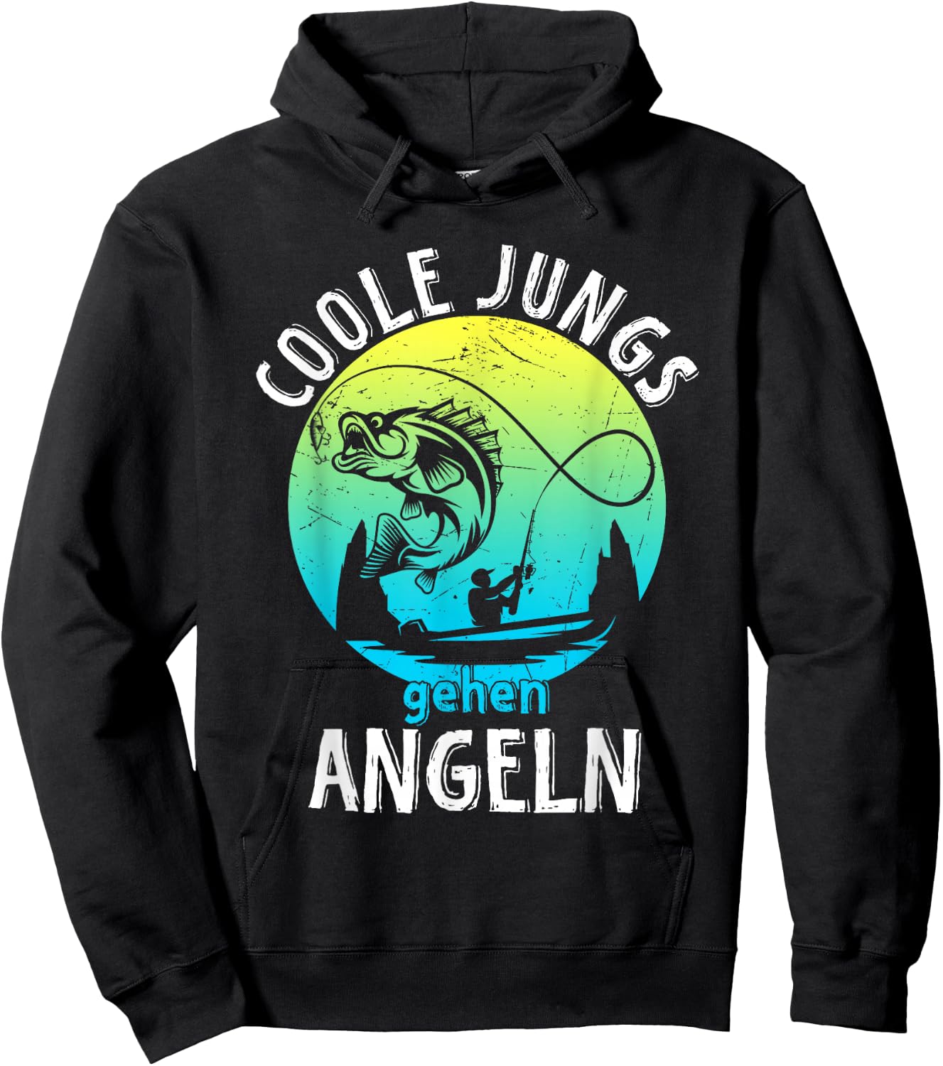 Cool Boys Go Fishing - Fishing Fisherman Gift Boys , black Hoodie - Hoodie | Black