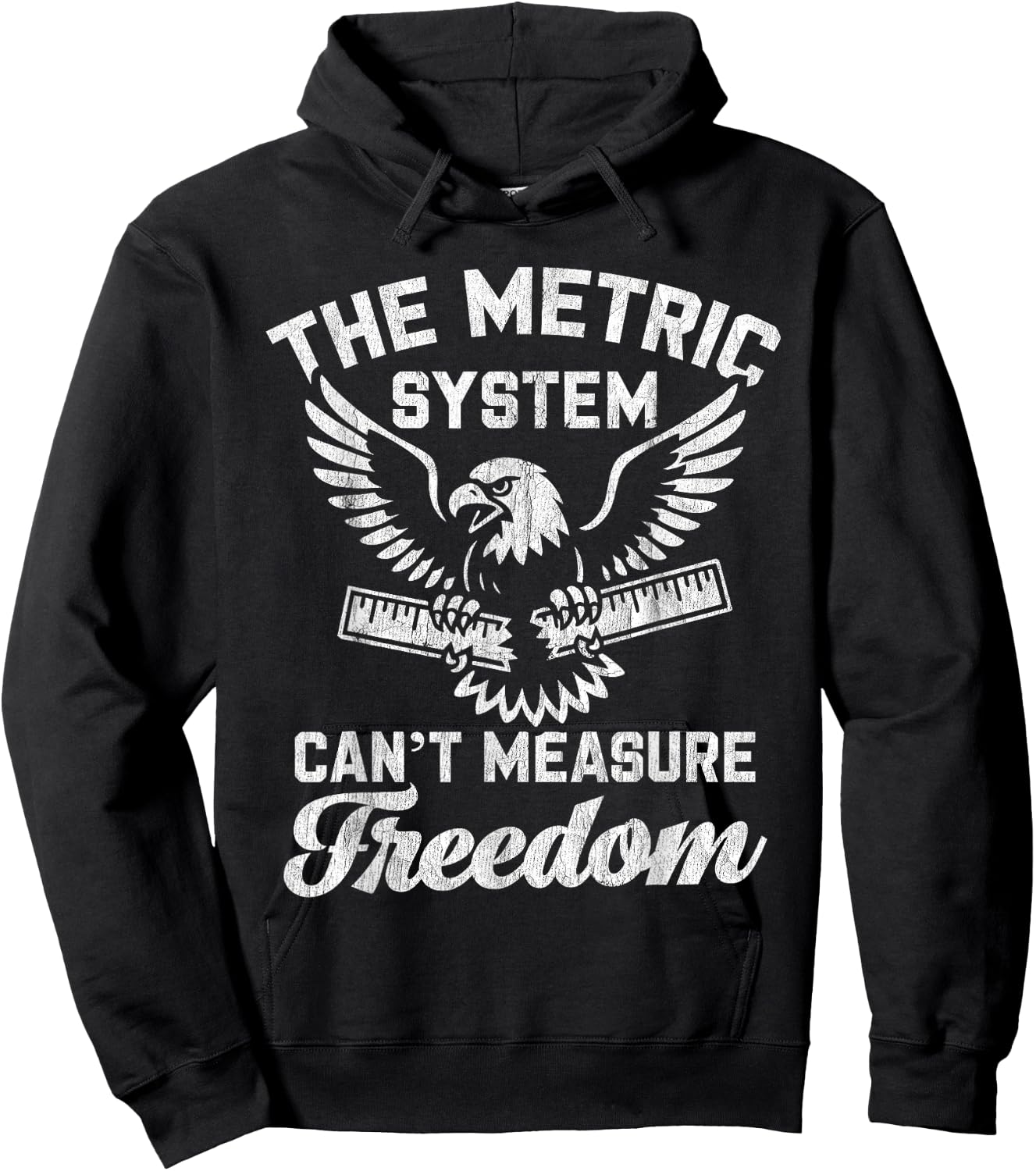 Funny Patriotic American USA Eagle Metric System Freedom Hoodie - Hoodie | Black