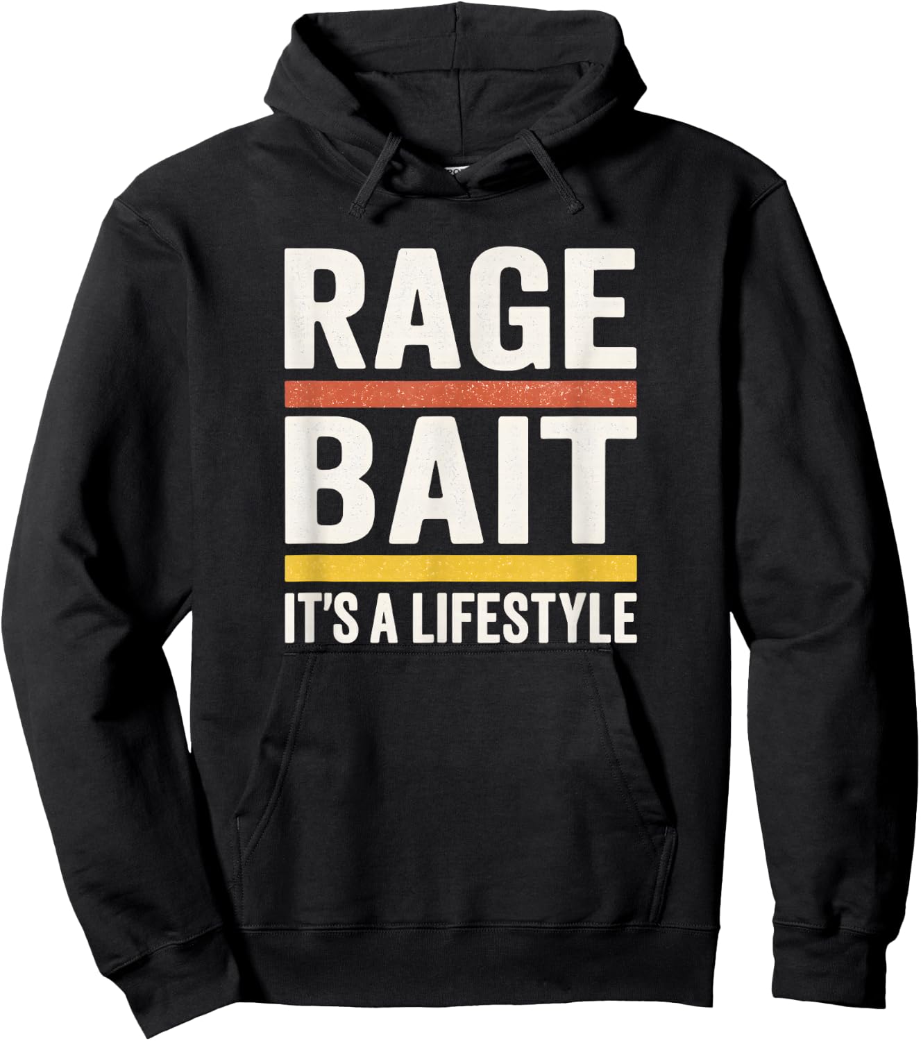 Rage Bait Lifestyle Sarcastic Internet Humor Retro Vibe Hoodie - Hoodie | Black