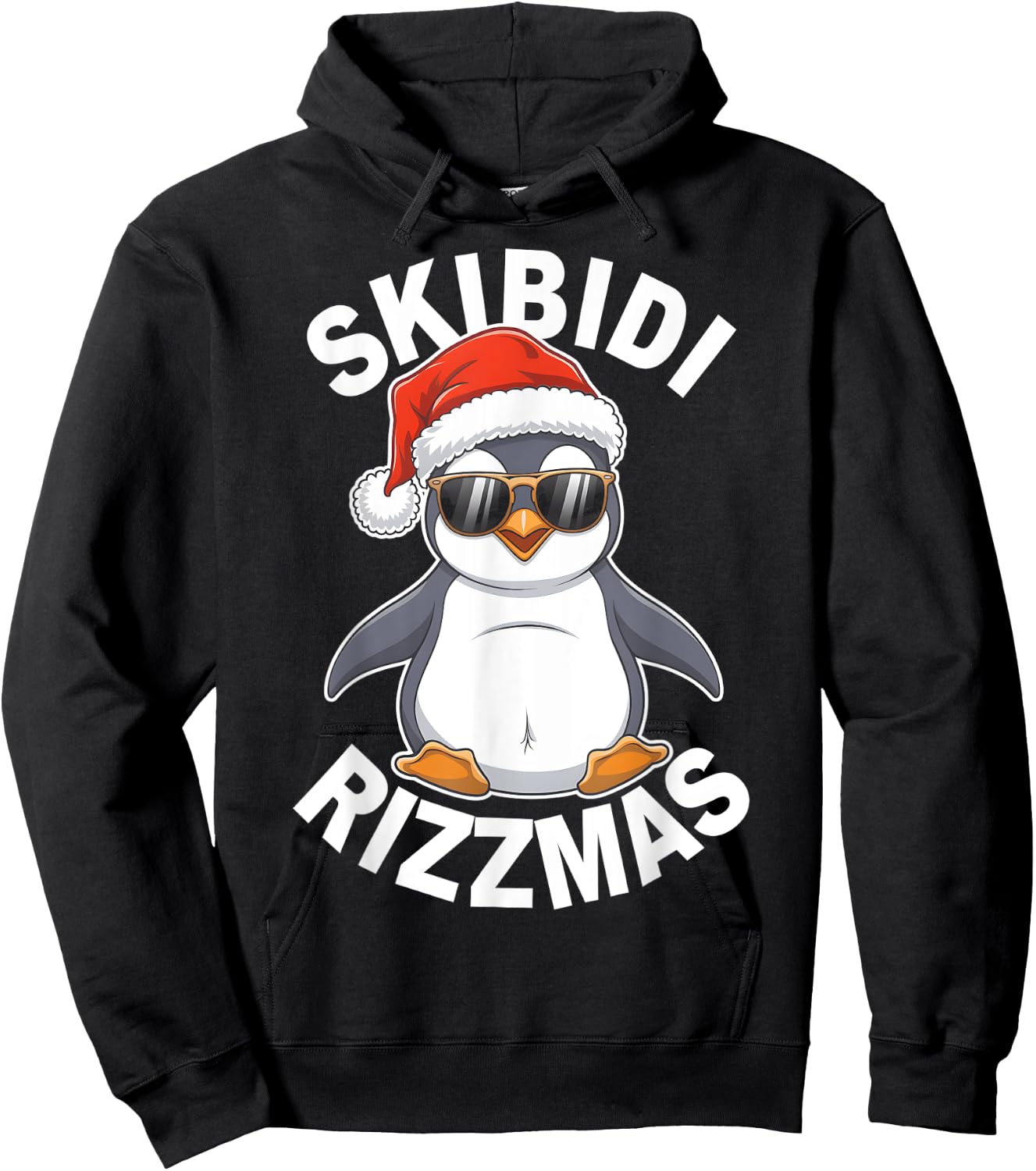 Skibidi Rizzmas Funny Christmas Christmas Season Penguin Hoodie - Hoodie | Black