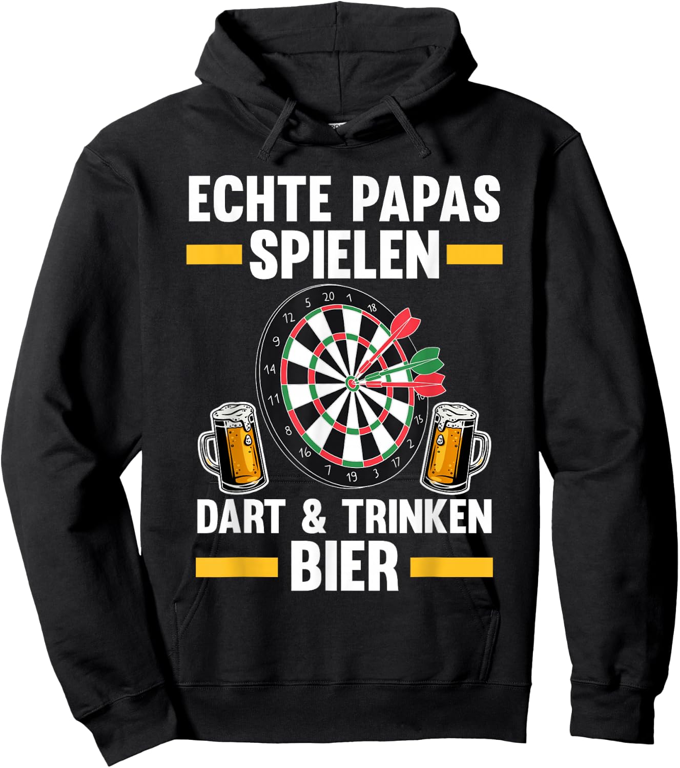 Papas spielen Dart & Trinken Bier Dart & Bier Papa Hoodie - Hoodie | Black