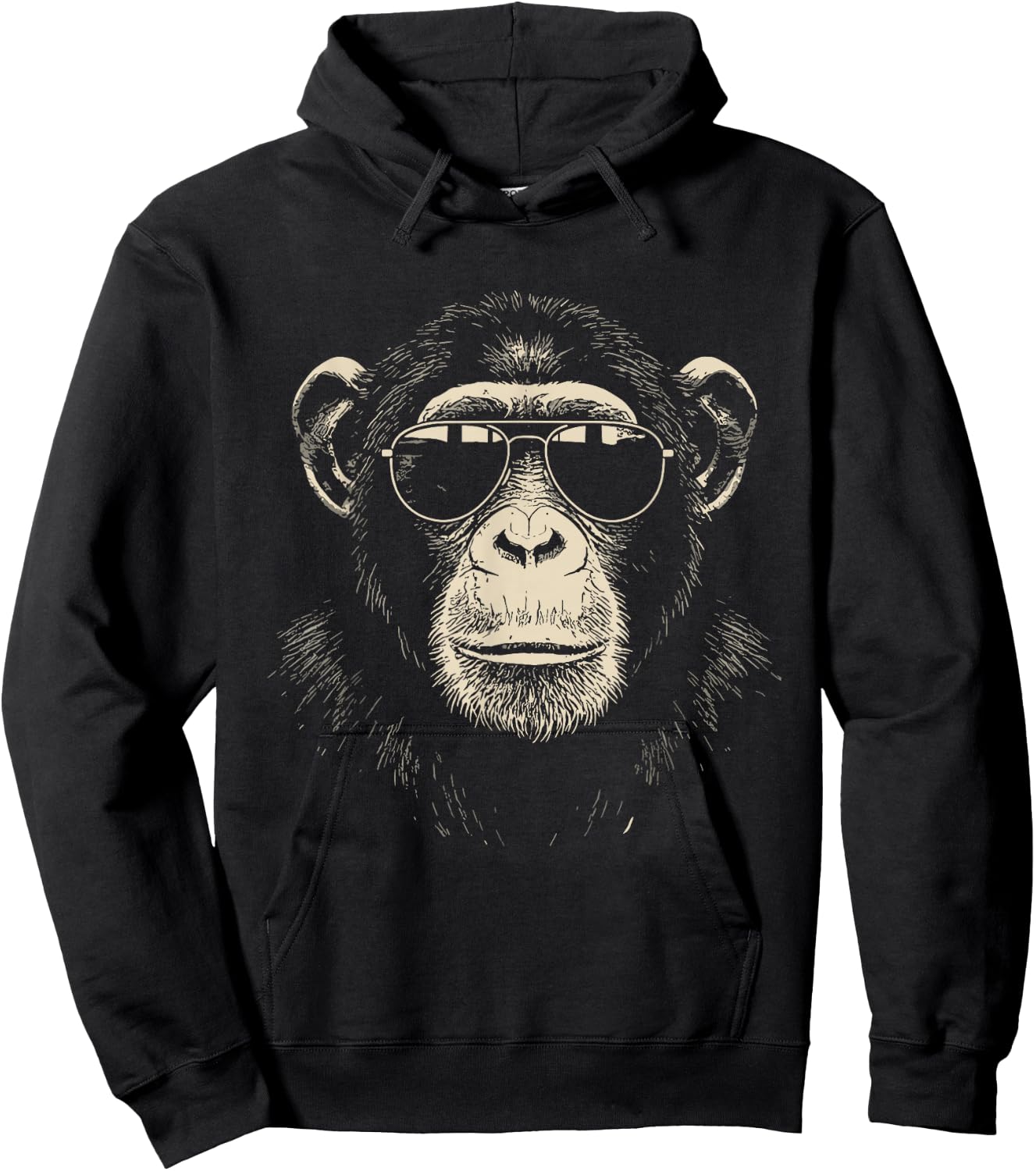 Cute Chimp Wearing Sunglasses Monkey Shirt Women Hoodie - Hoodie | Black