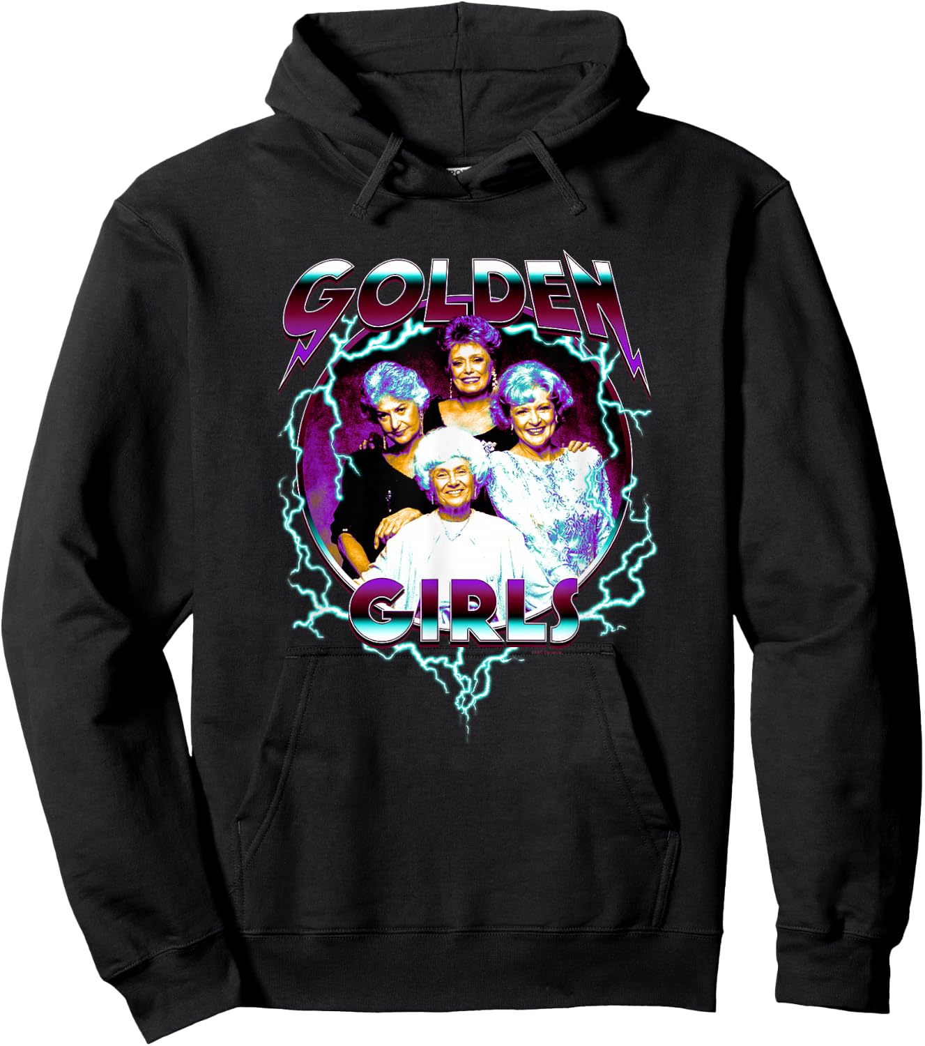 The Golden Girls Iconic 80s Metal Vibes Group Shot Portrait , black Hoodie - Hoodie | Black