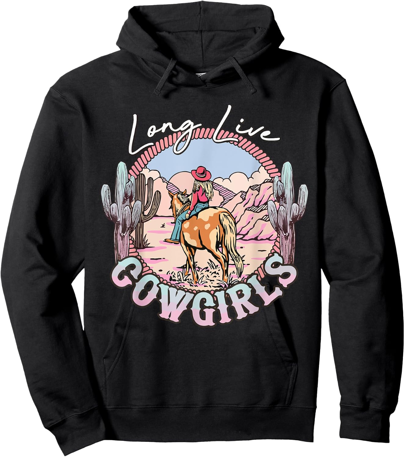 Long Funny Live Country Gifts Southern For Cowgirls Black Hoodie - Hoodie | Black