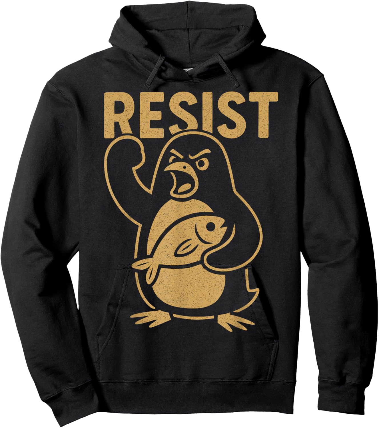 Résistez à la protestation des militants rebelles des pingouins en colère contre les tarifs douaniers Hoodie - Hoodie | Black