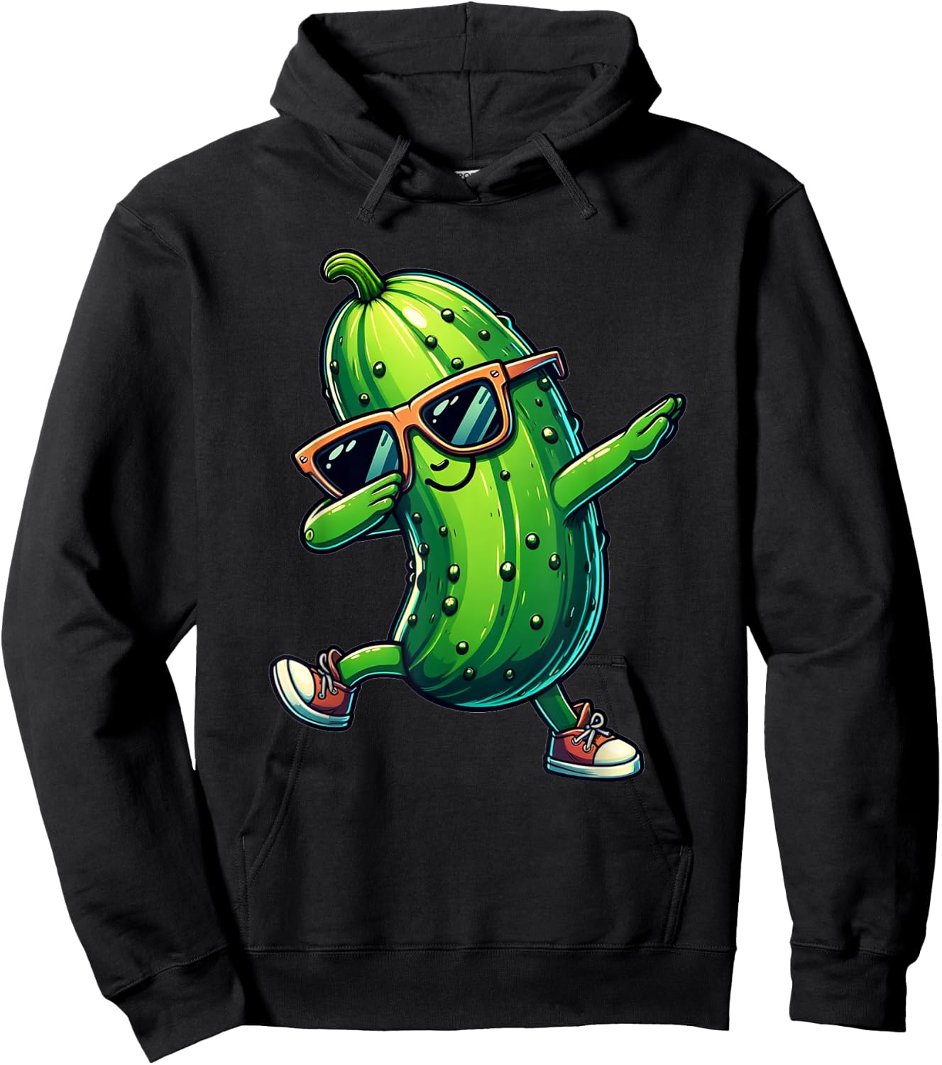 Dabbing Green Cucumber Funny Cucumber Vegetable Gift , black Hoodie - Hoodie | Black