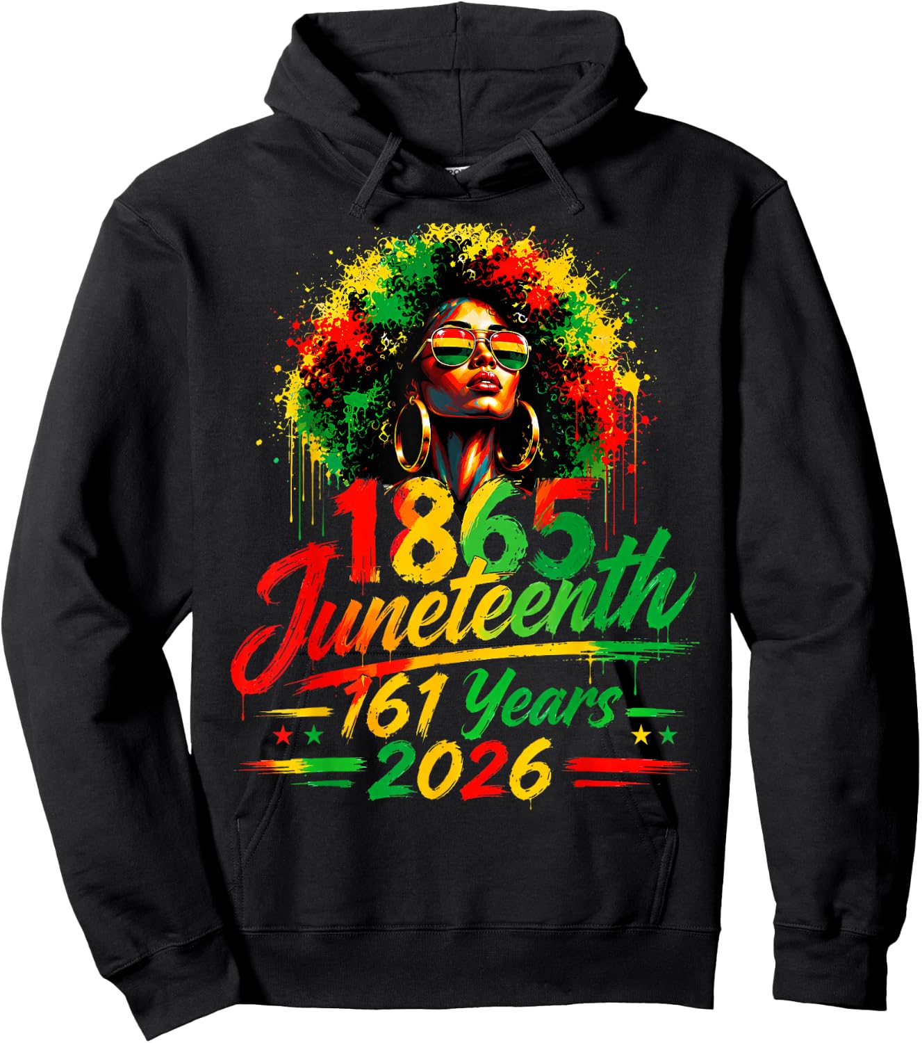 1865 Juneteenth 161 Years Black Woman Juneteenth African Hoodie - Hoodie | Black