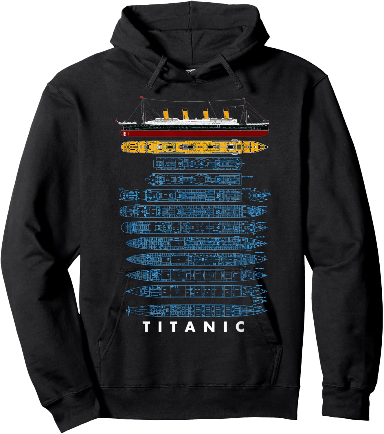 Titanic Schiff 1912 90er Jahre Outfit Herren Damen Kinder Hoodie - Hoodie | Black