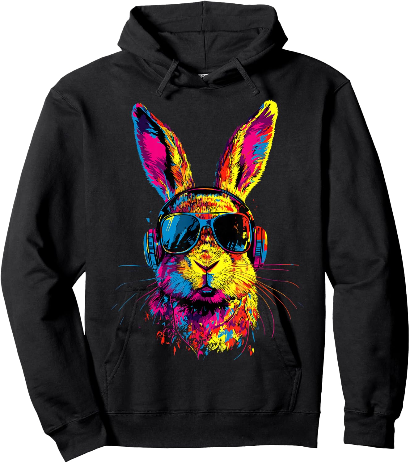 Lapin avec Lunettes de Soleil Lapin des Champs Doux Lapins Hoodie - Hoodie | Black