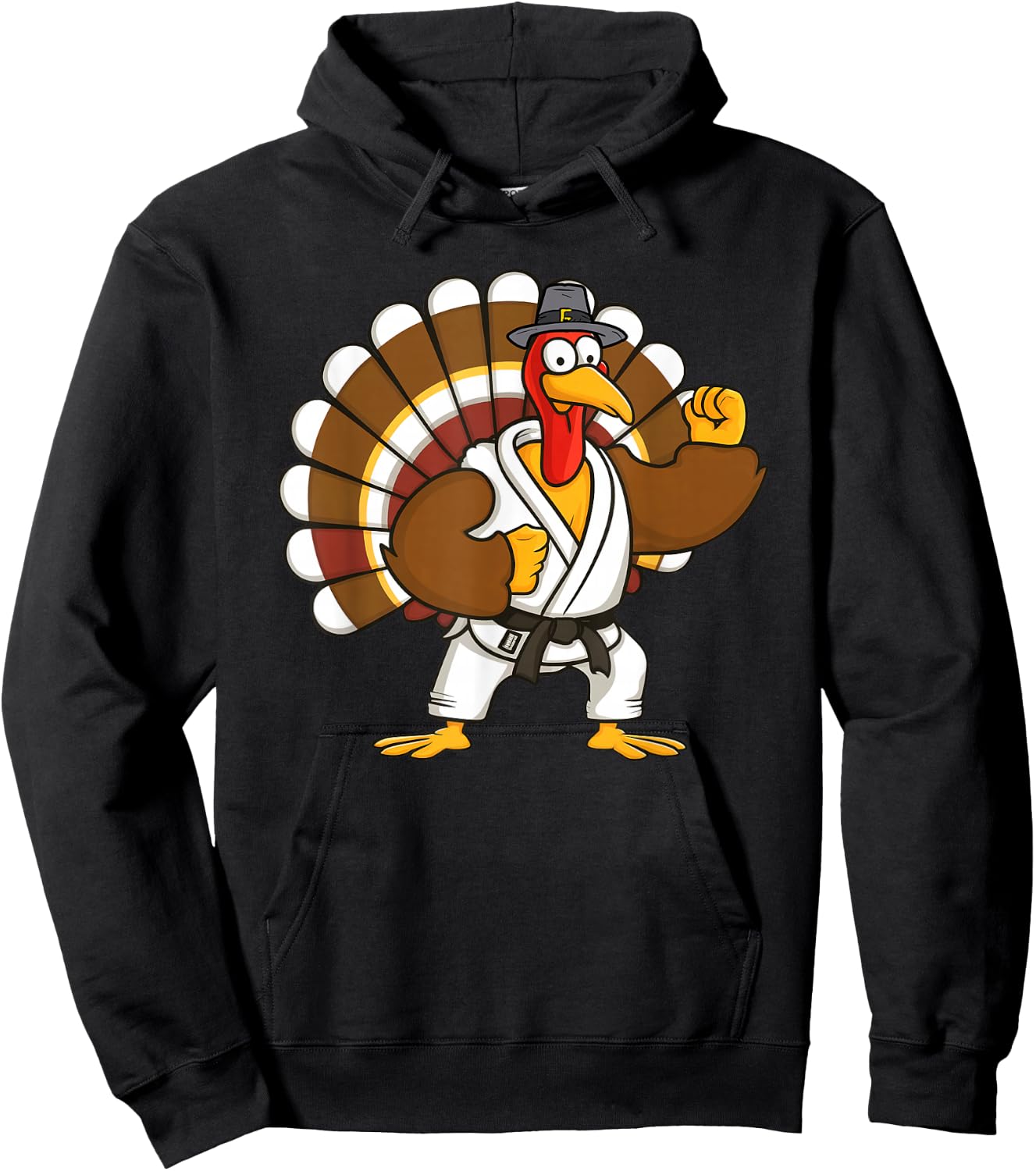 Turkey With Jiu Jitsu Thankful Thanksgiving Jiu Jitsu Lover Hoodie - Hoodie | Black