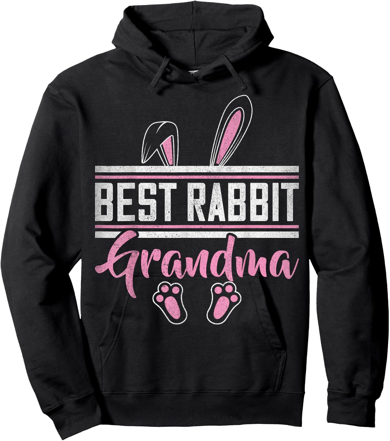 Best Rabbit Grandma Ever Bunny Grandma Hoodie - Hoodie | Black