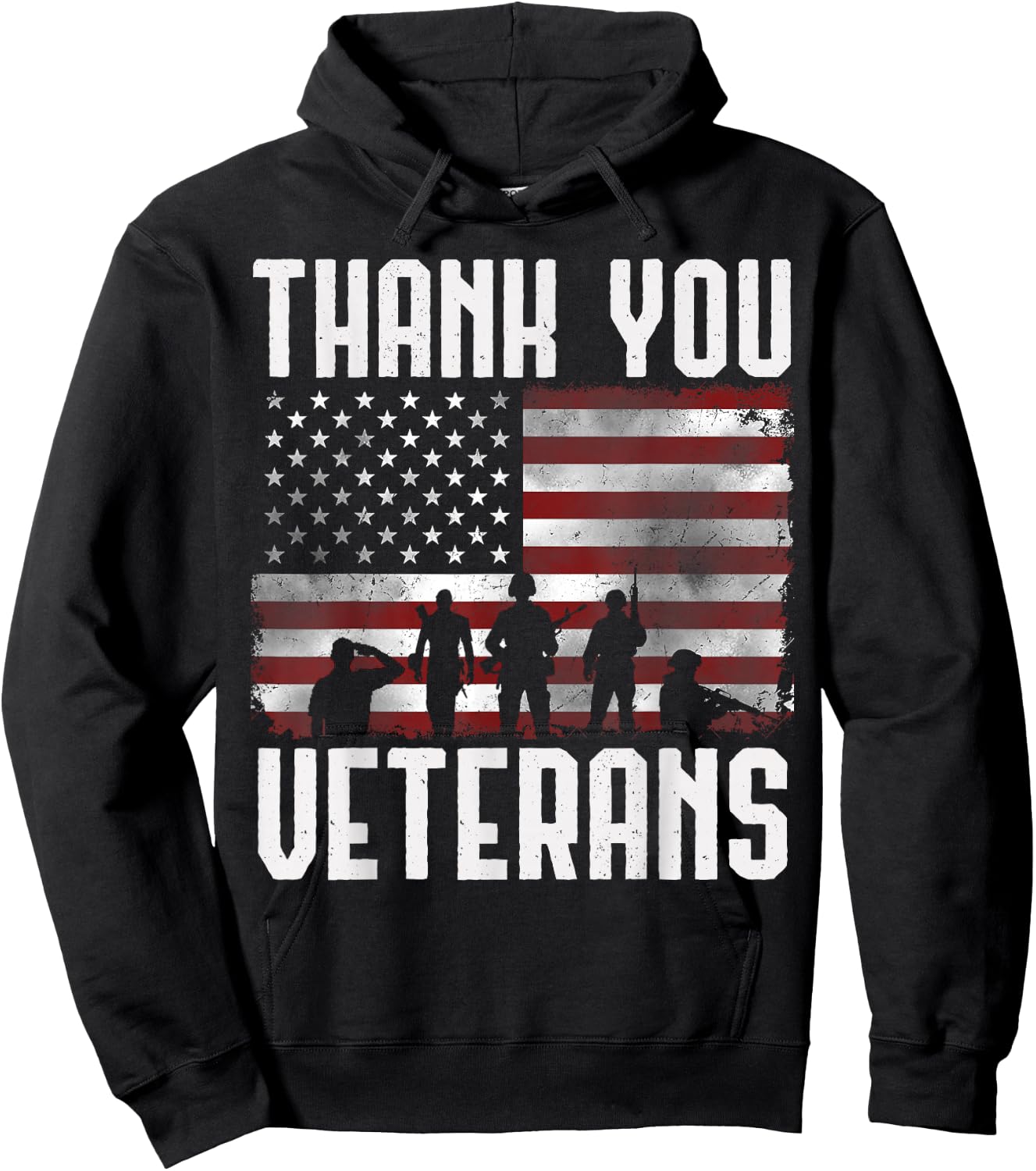 Veterans Day Gifts Thank You Veterans Proud Hoodie - Hoodie | Black
