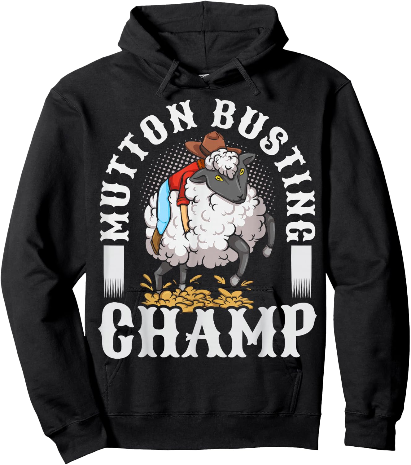 Youth Rodeo Mutton Busting Design for a Mutton Buster Hoodie - Hoodie | Black