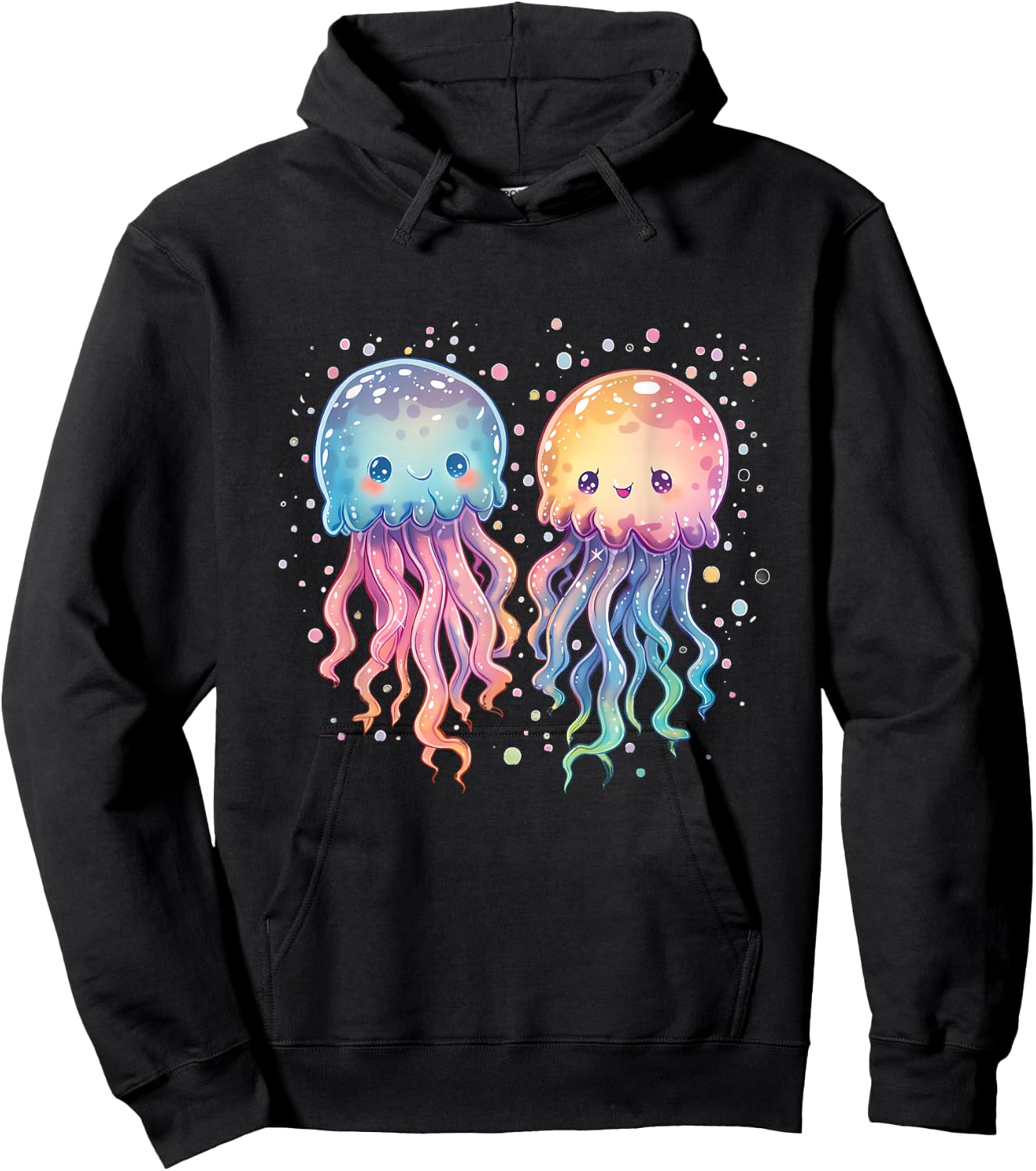 Jellyfish Marine Mammal Artwork Motif Sea Ocean Animal , black Hoodie - Hoodie | Black