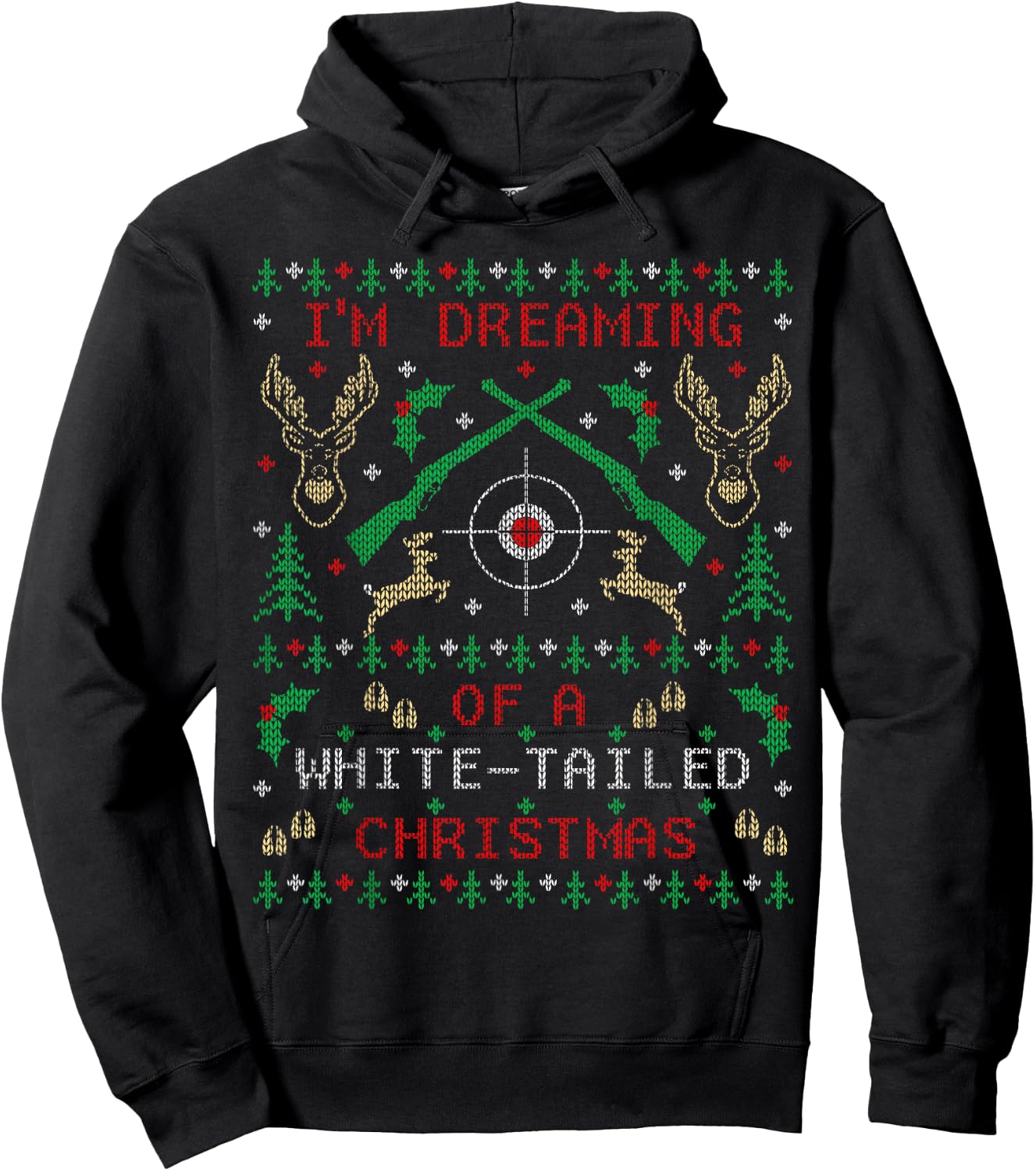 Deer Hunting Funny Ugly Christmas Sweater Party Shirts Hoodie - Hoodie | Black