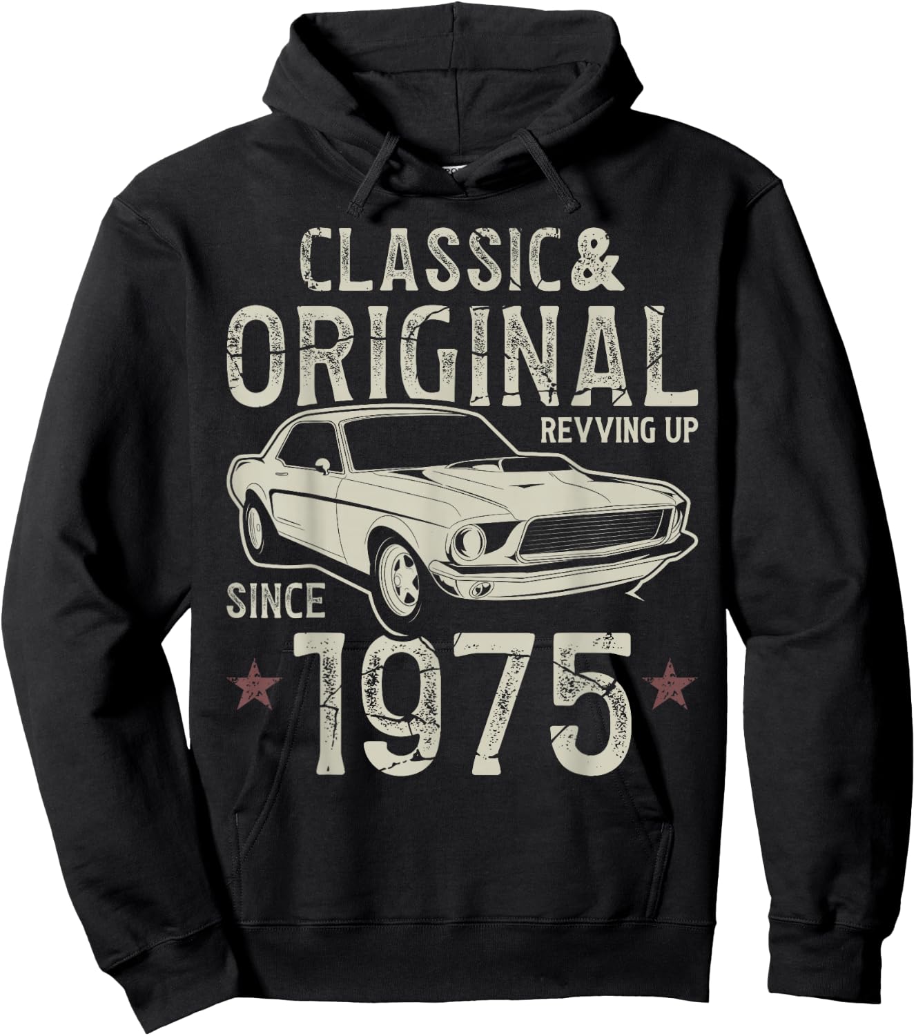 50th Birthday 1975 Vintage Car , black Hoodie - Hoodie | Black