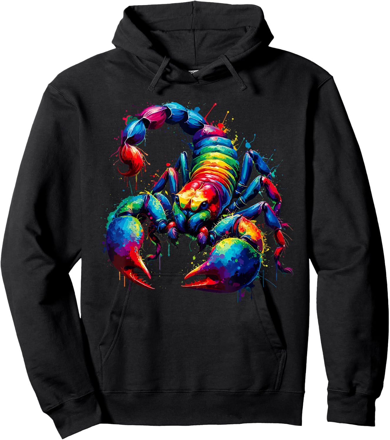Colourful Splash Art Scorpion Scorpions Hoodie - Hoodie | Black