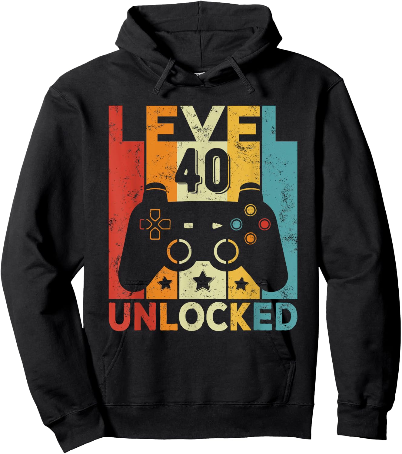 40th Birthday Man Woman 40 Years Game Controller Gamer Hoodie - Hoodie | Black