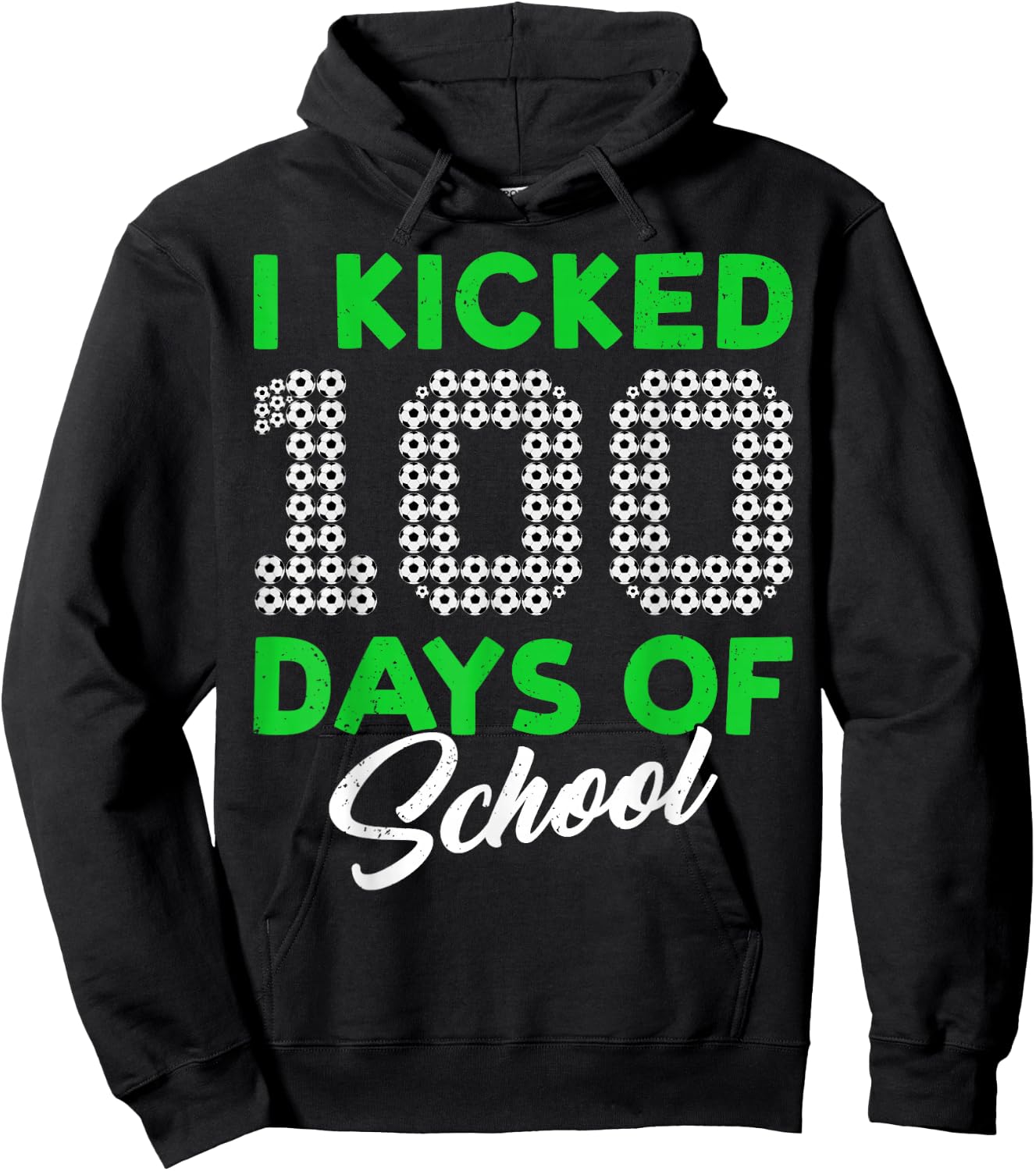 100 Days Of School Soccer 100th Day Of School For Boys Kids Hoodie - Hoodie | Black