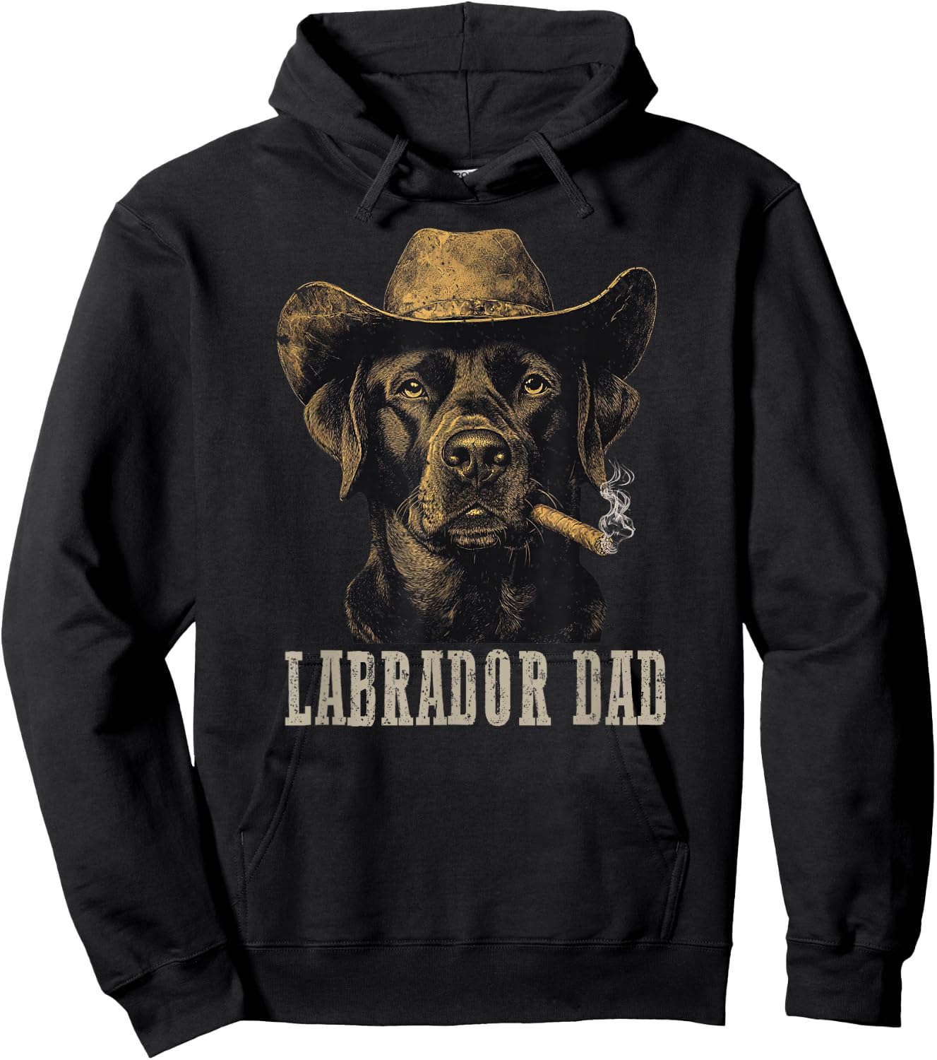 Labrador Dog Vintage Best Labrador Dad Father's Day Hoodie - Hoodie | Black