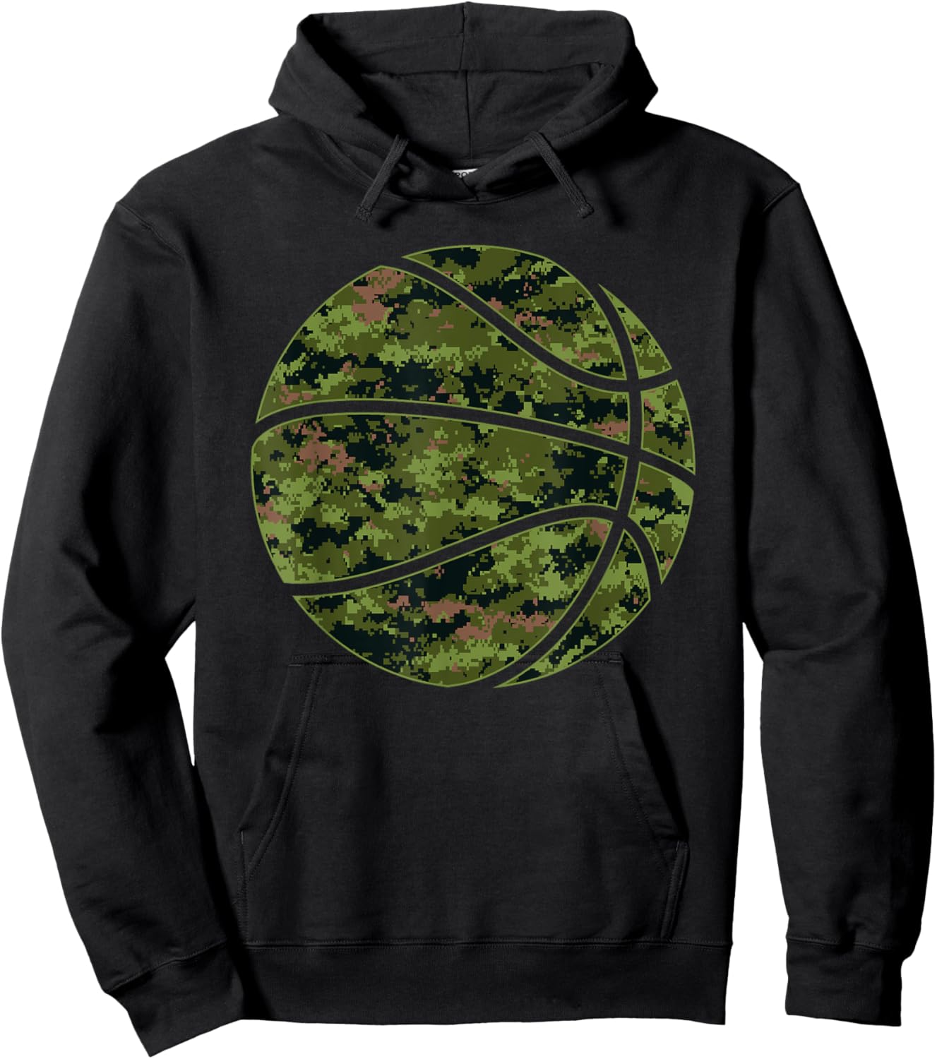Cool Green Basketball Camo - Green Camouflage Basketball Hoodie - Hoodie | Black