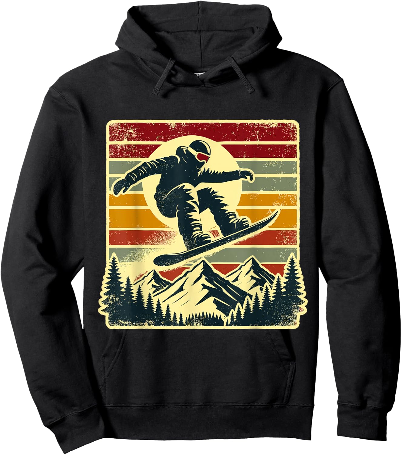 Retro Snowboard Rider Snowboarding Lover Snowboarder Hoodie - Hoodie | Black