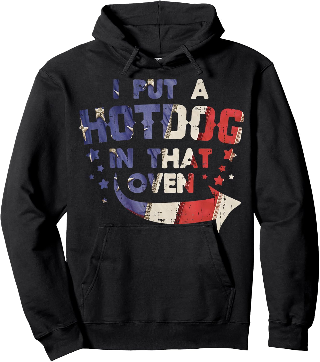 Put A Hotdog In That Oven Baby 4th Of July Pregnancy Dad Men Hoodie - Hoodie | Black