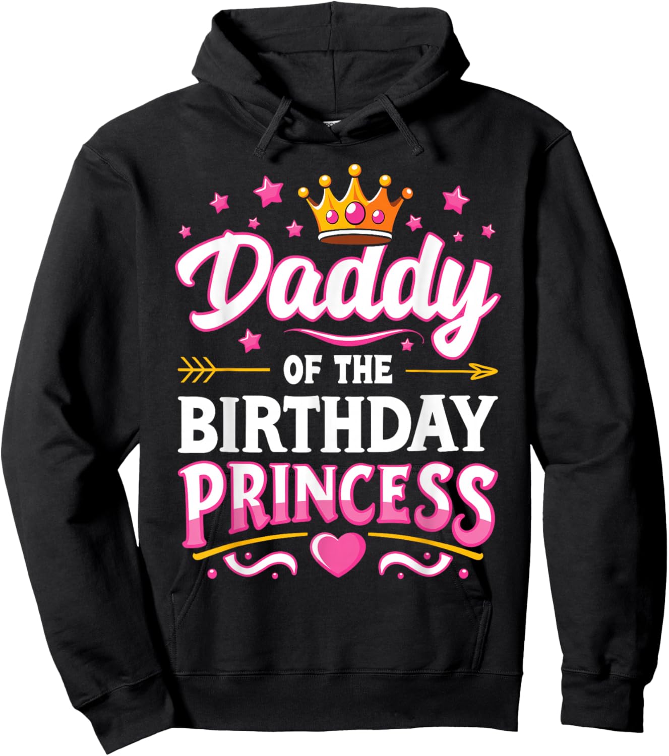 Daddy Of The Birthday Princess Family Matching Girls Party Hoodie - Hoodie | Black