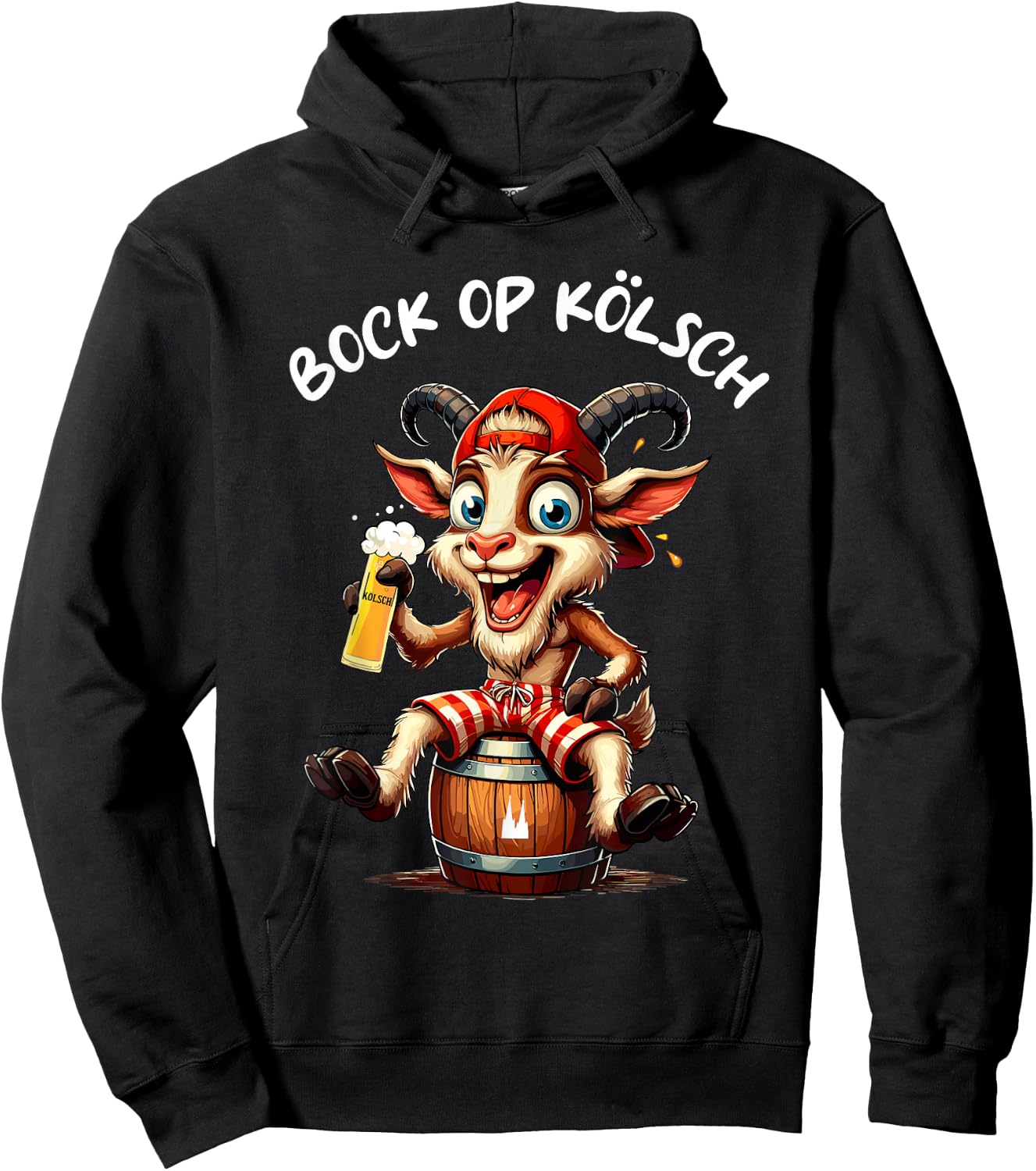 Bock op Kölsch Goat Köln Carnival Alaaf Funny , black Hoodie - Hoodie | Black