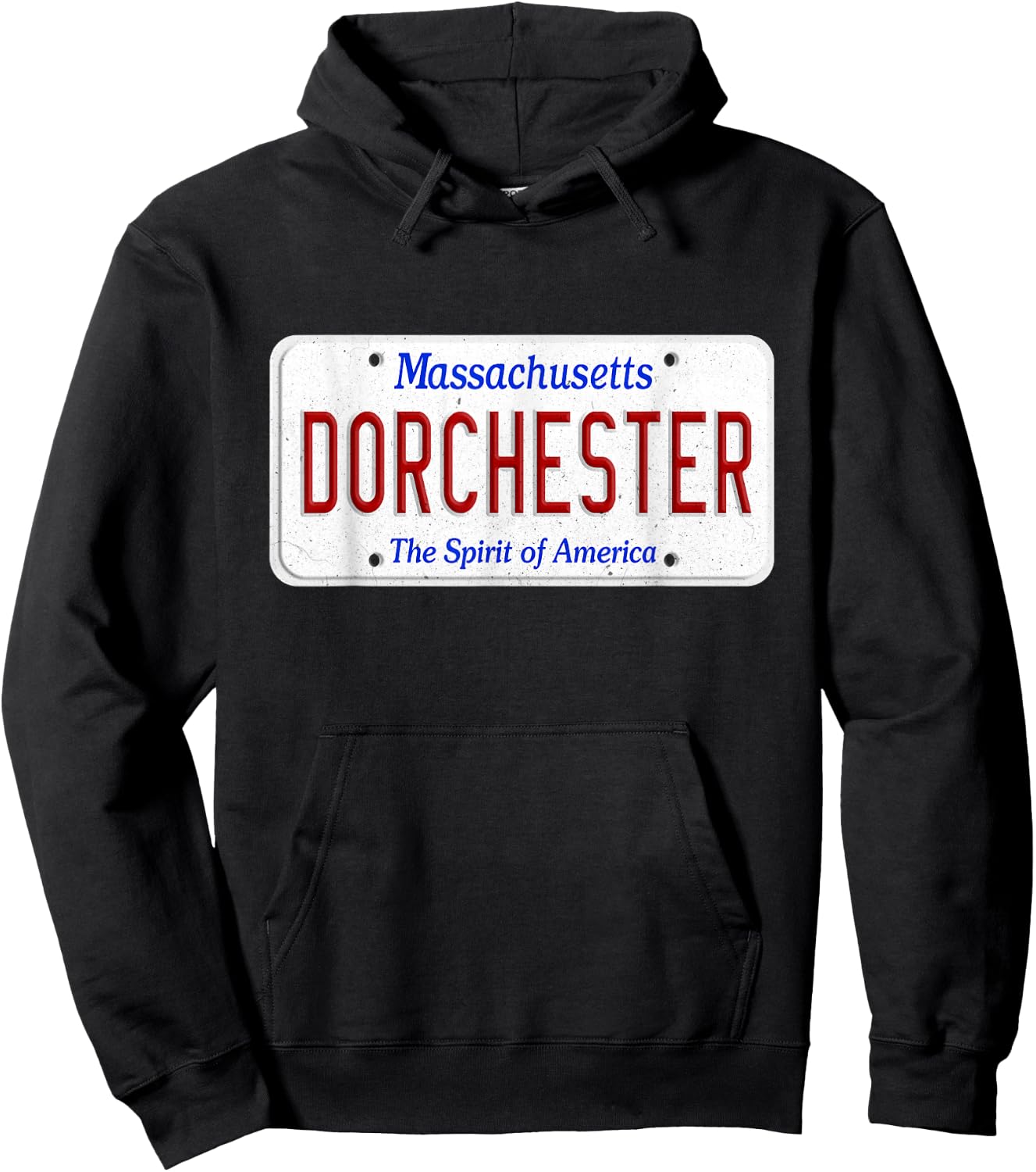 Dorchester South Boston Massachusetts License Plate Southie Hoodie - Hoodie | Black