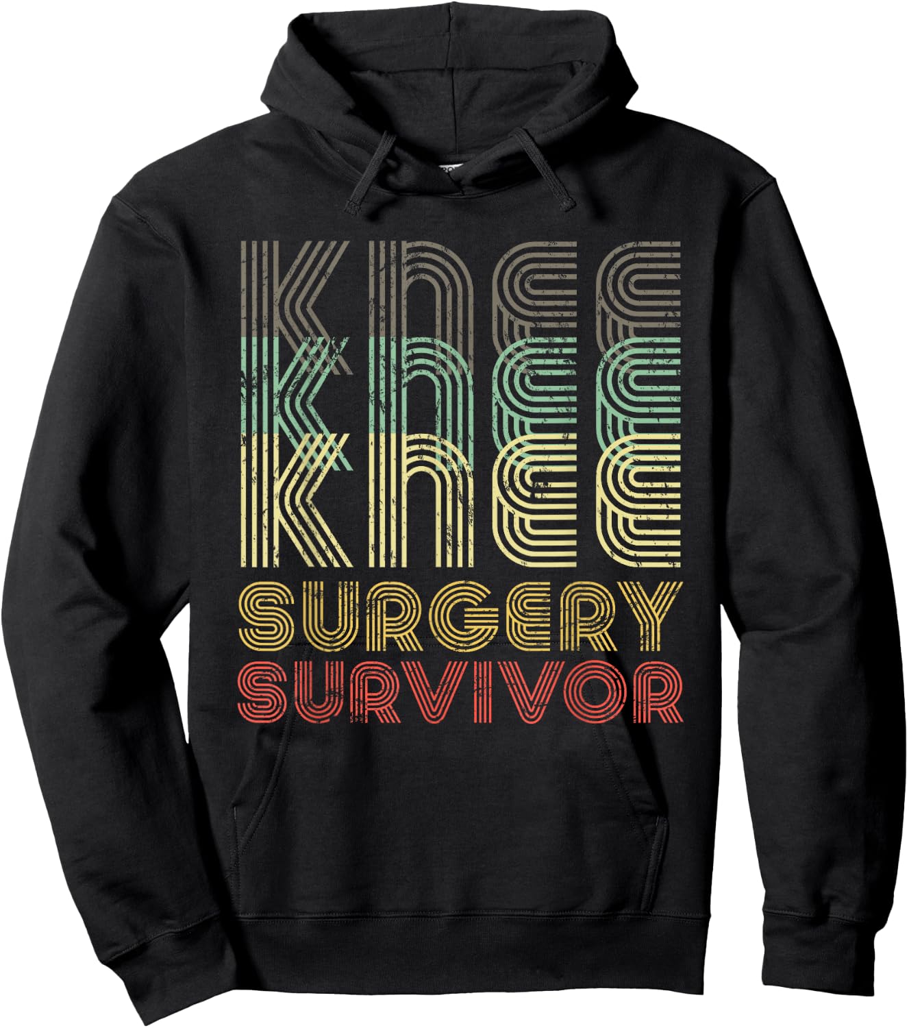 Retro Knee Surgery Survivor Shirt Hospital Get Well Gift Hoodie - Hoodie | Black