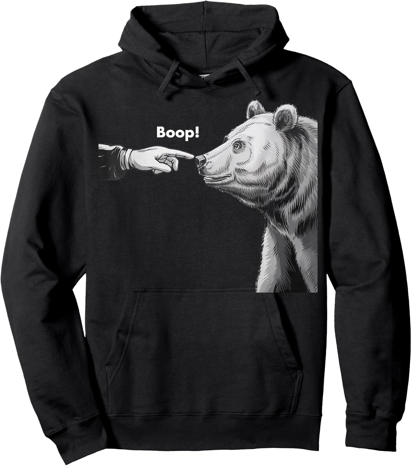 Funny Boop Bear Nose Hoodie - Hoodie | Black