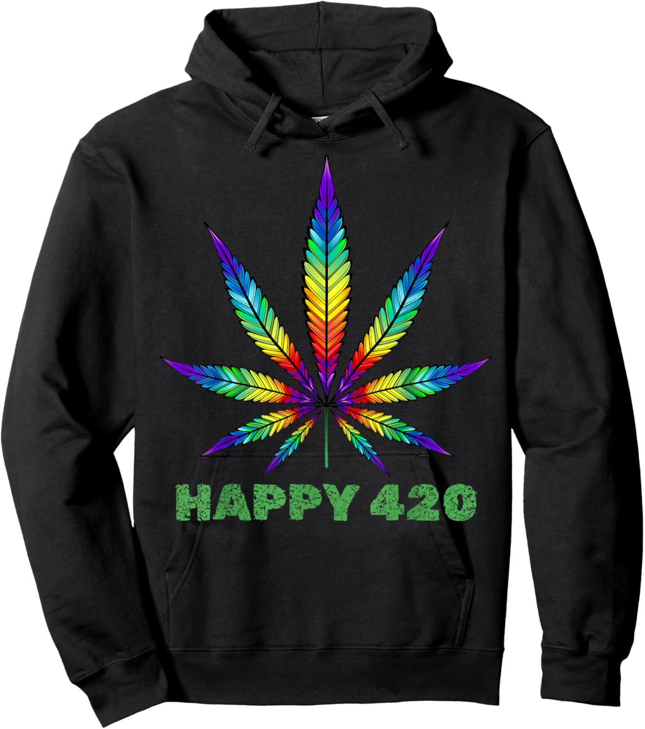 Happy 420 Weed Cannabis Marijuana Lover Men Women Tie Dye Hoodie - Hoodie | Black