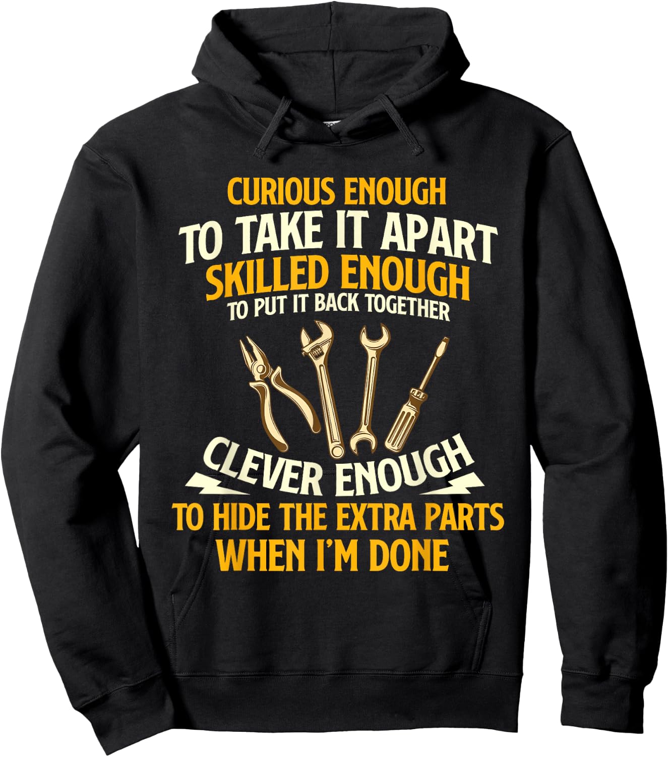 Curious Enough To Take It Apart - Car Guy Auto Mechanic Hoodie - Hoodie | Black