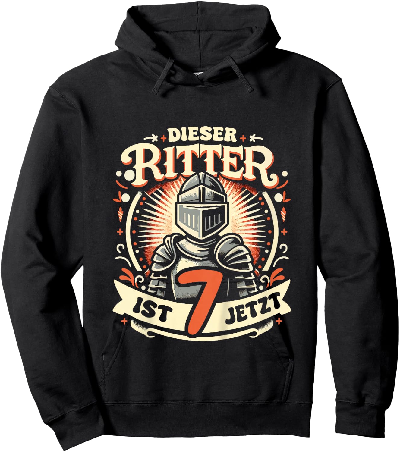 7. Geburtstag Dieser Ritter ist 7 Jahre Geburtstagsgeschenk Hoodie - Hoodie | Black