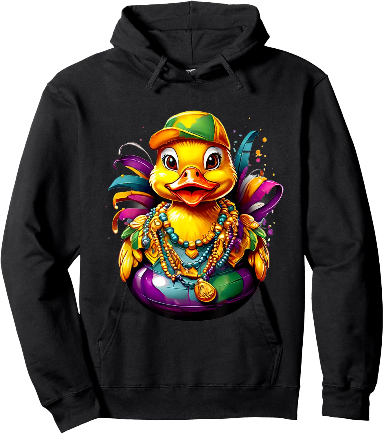 Mardi Gras Bath Duck Hoodie - Hoodie | Black