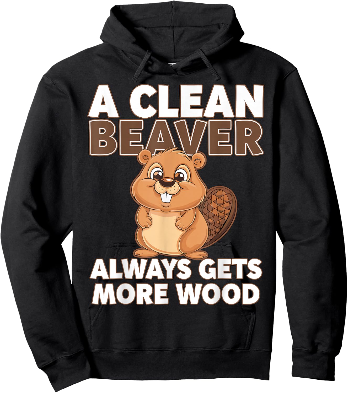 A clean Beaver always gets more Wood Hoodie - Hoodie | Black