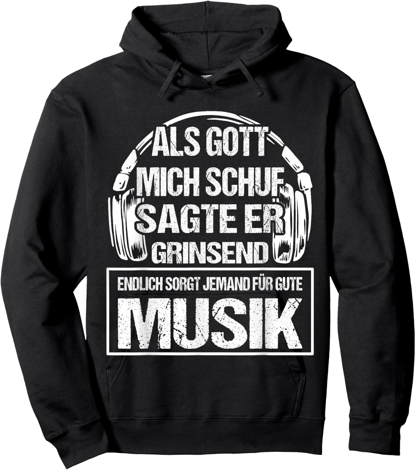 DJ with German Text "Als Gott mich schuf" ("Als Gott, black Hoodie - Hoodie | Black