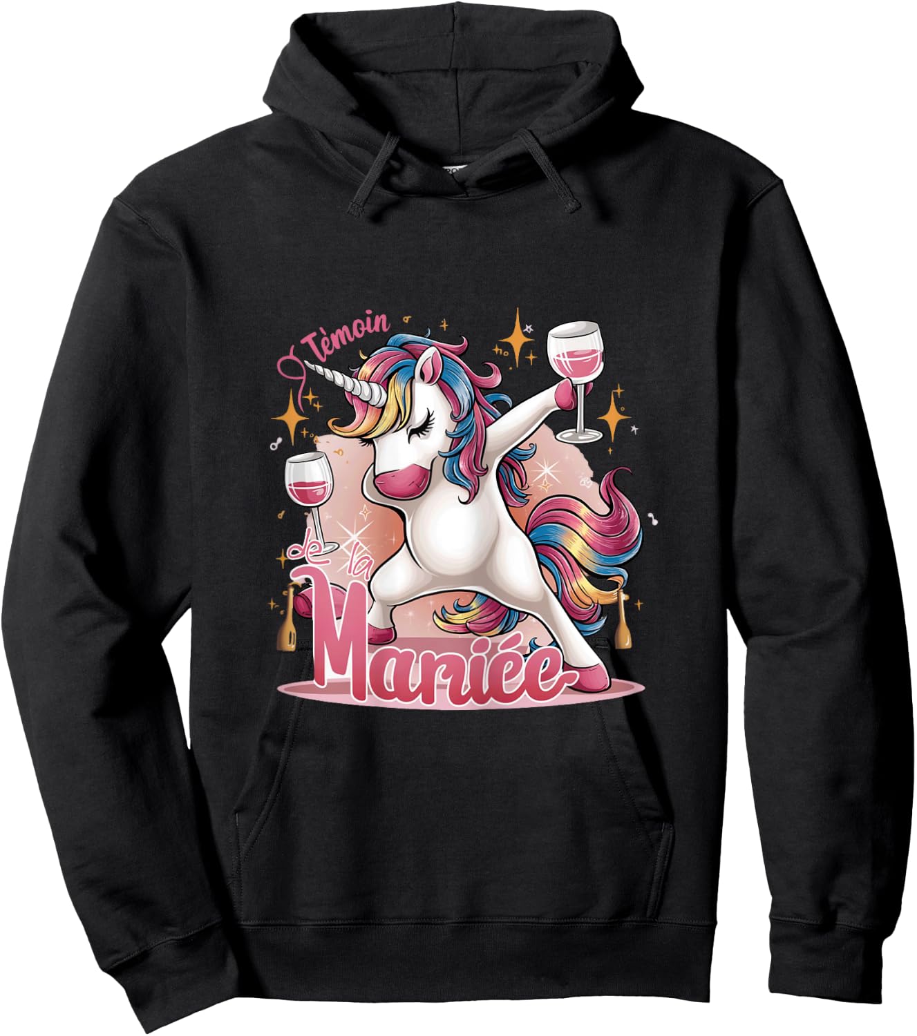 Team Unicorn Future Bride Witness Of The Bride Evjf Humor , Black Hoodie - Hoodie | Black